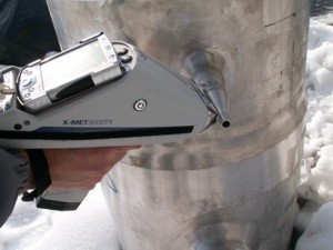 Alloy analyzer on stainless steel nozzle